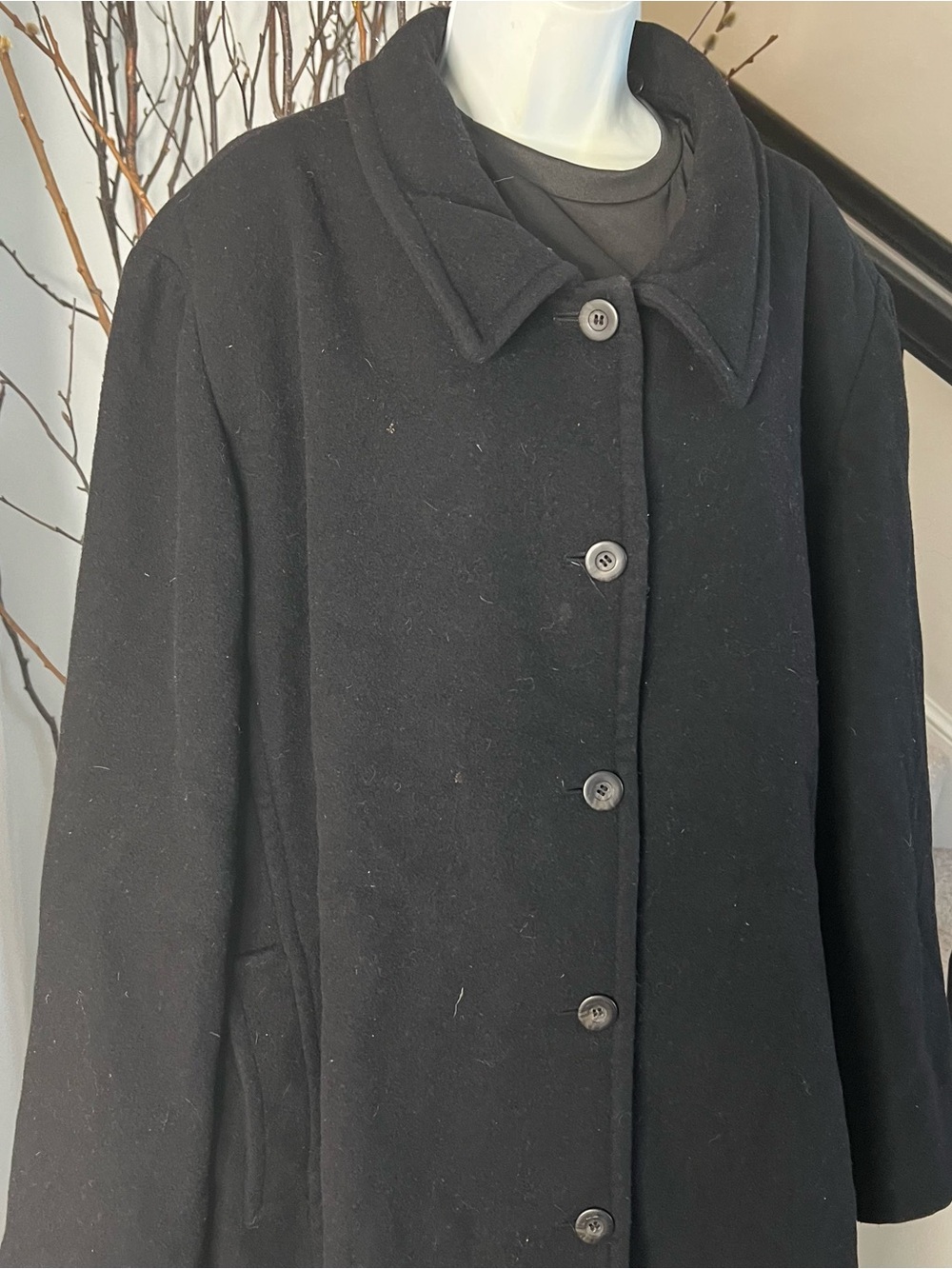Centigrade outerwear Black Button-Front Women's Peacoat